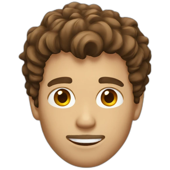 guy with brown shaggy hair and short stubble emoji