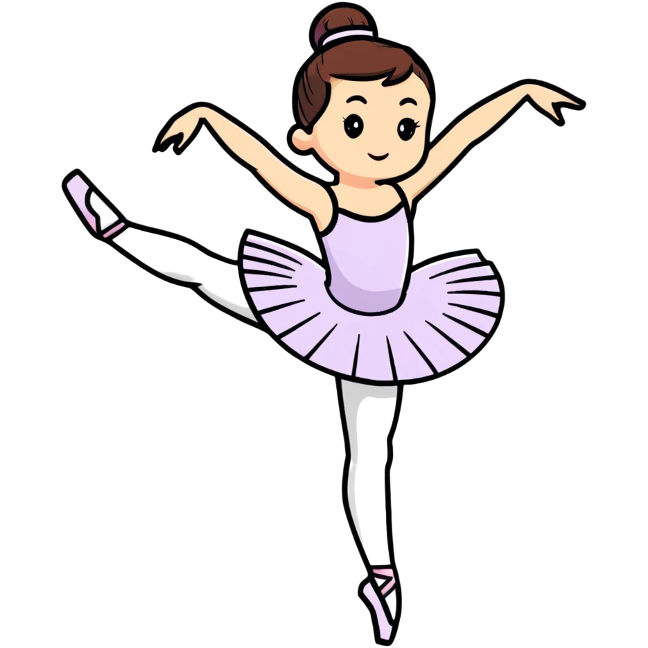cute ballerina in arabesque position emoji