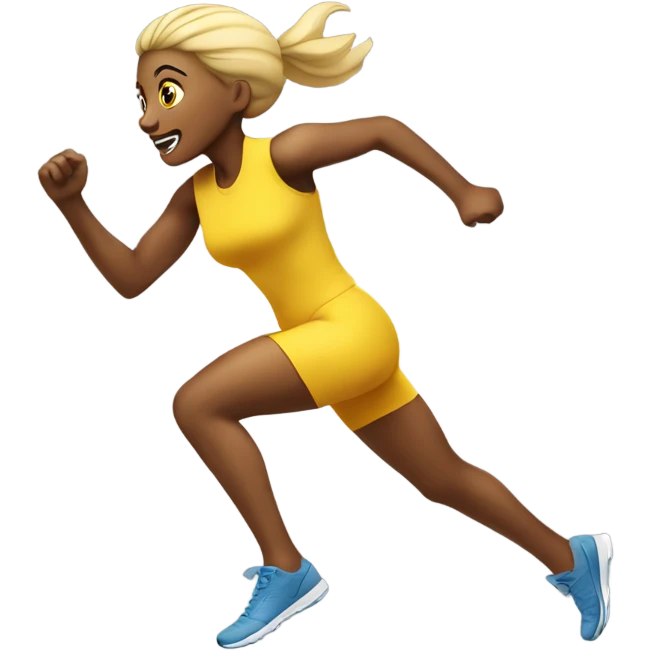 Yellow skin girl sprinting emoji
