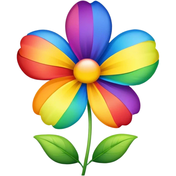 Flower with rainbow petals emoji
