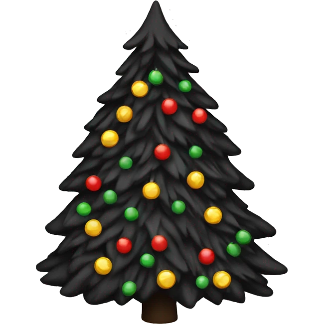 Black Christmas tree emoji