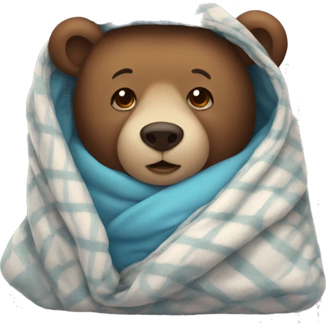 bear cozy in blanket emoji
