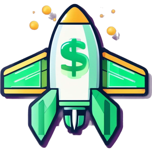Rocket with dollars emoji