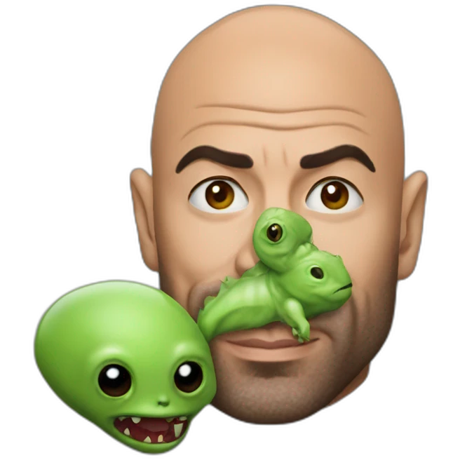 Joe Rogan holding Alien emoji