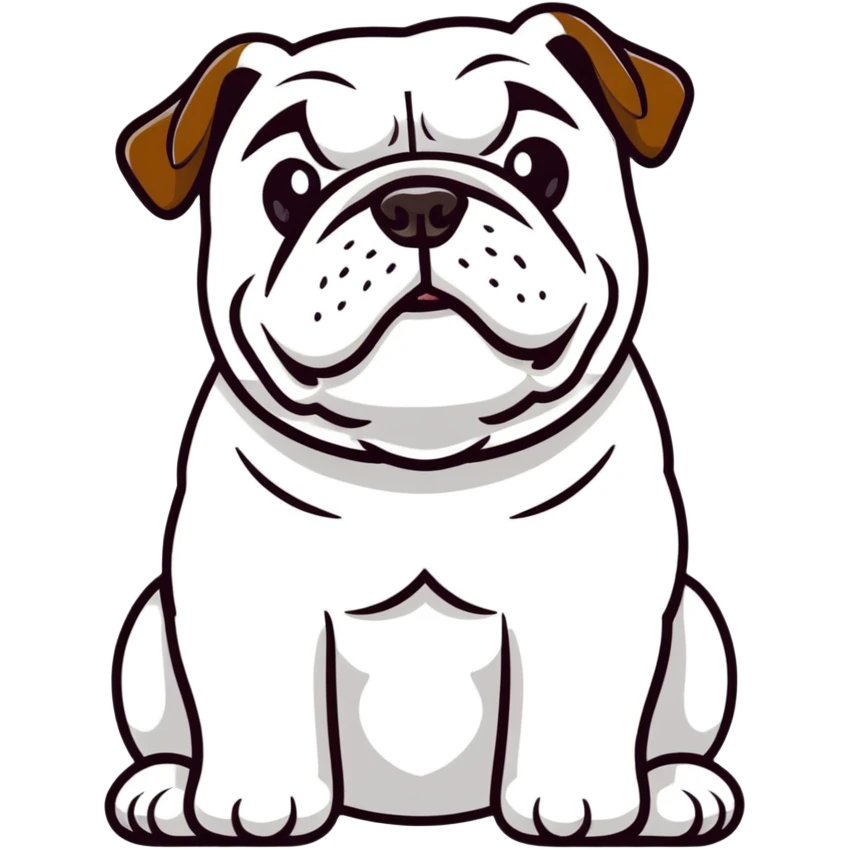bulldog with wrinkled face emoji