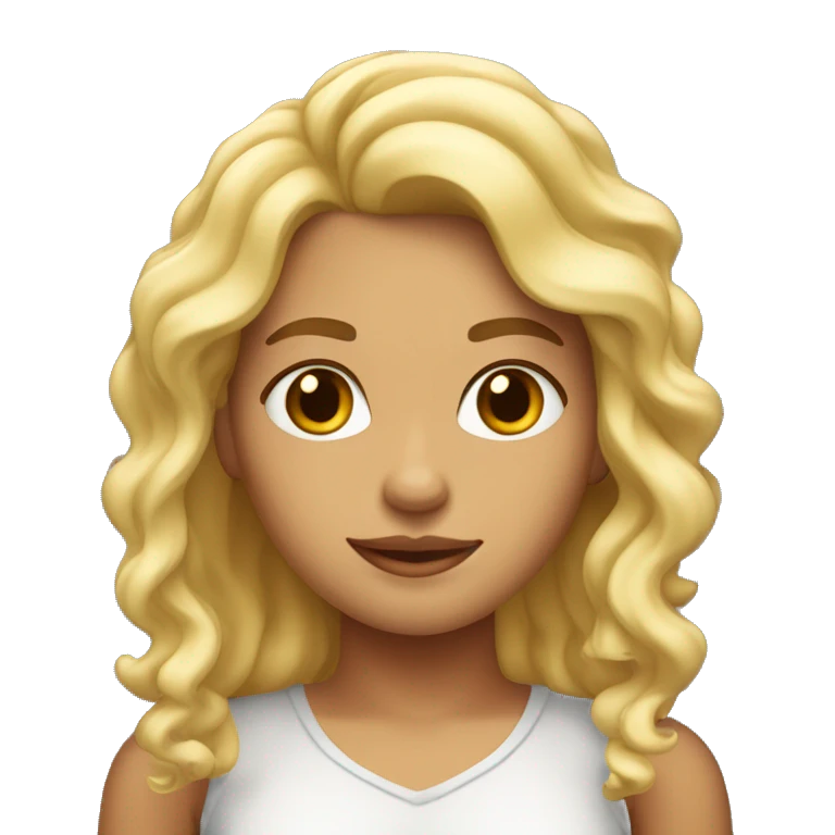 chica rubia con pelo rizado emoji