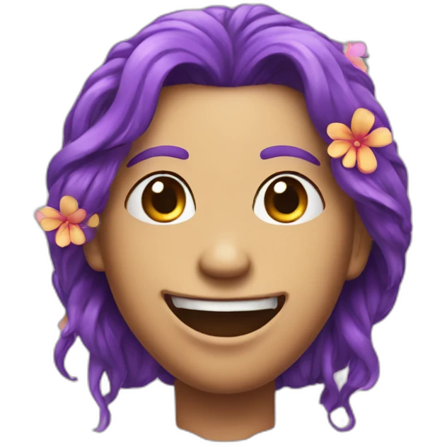 grimace with flower in hair emoji