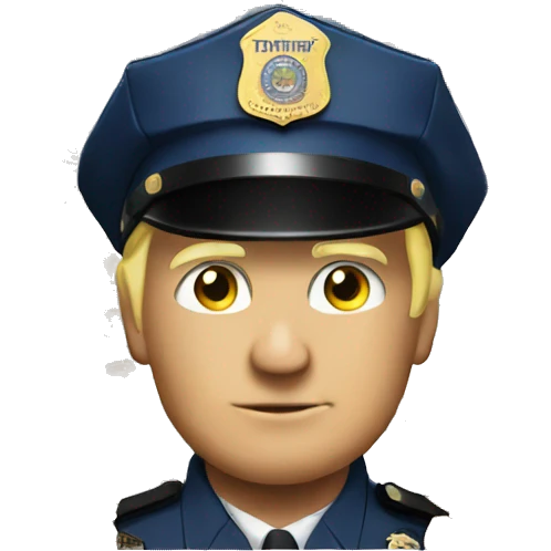 Cop wearing trump hat emoji