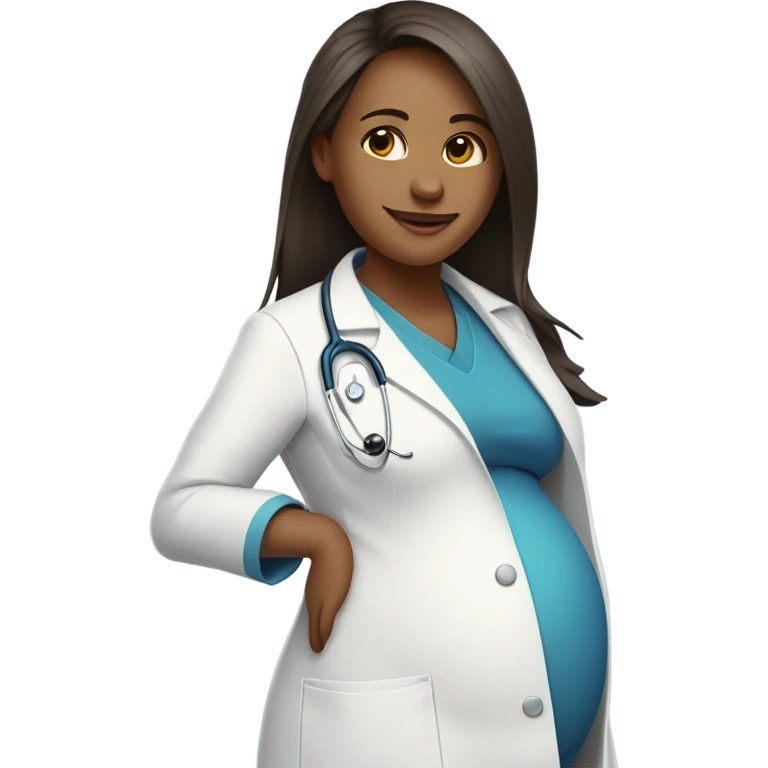 Woman doctor pregnant emoji