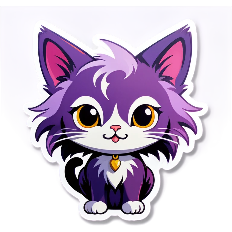 Cat with purple hair  emoji