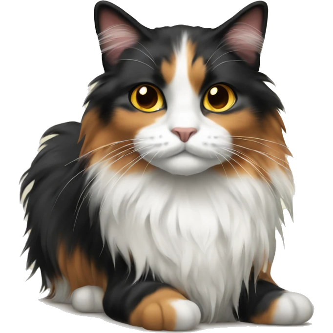 Long haired calico cat emoji