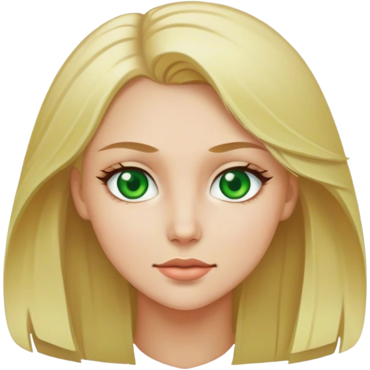 Blonde hair female with green eyes white skin  emoji