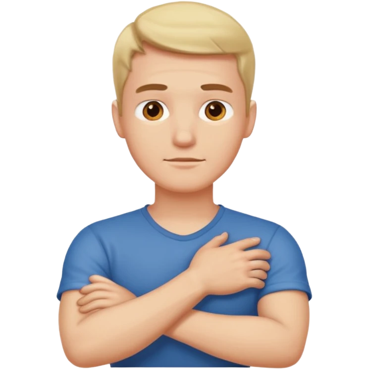 arms crossed holding neck guy emoji