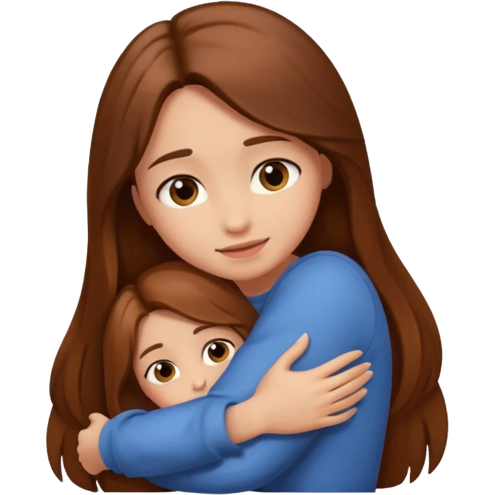 Hug(girl:brown long hair) emoji