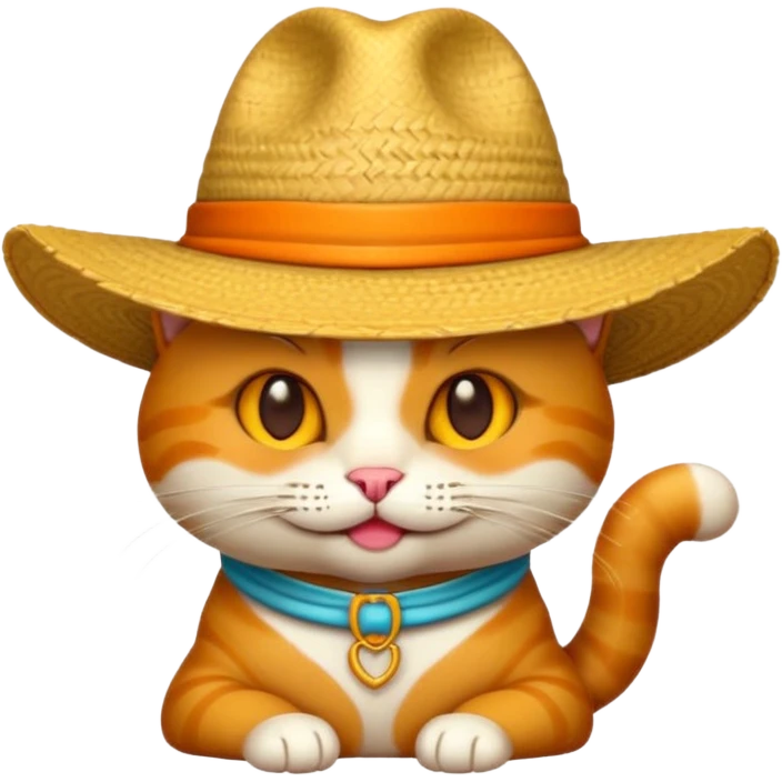 Emoji de un gato con un sombrero emoji