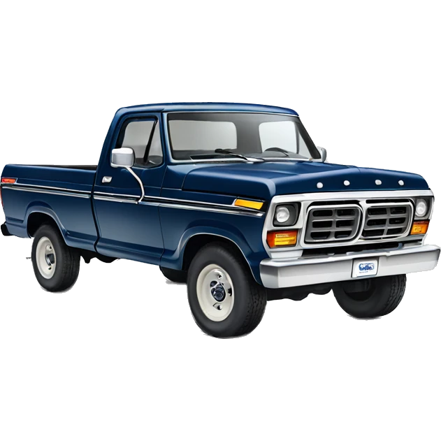 Navy blue 1979 ford truck front facing ford logo emoji
