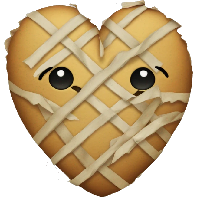 A broken heart taped up emoji