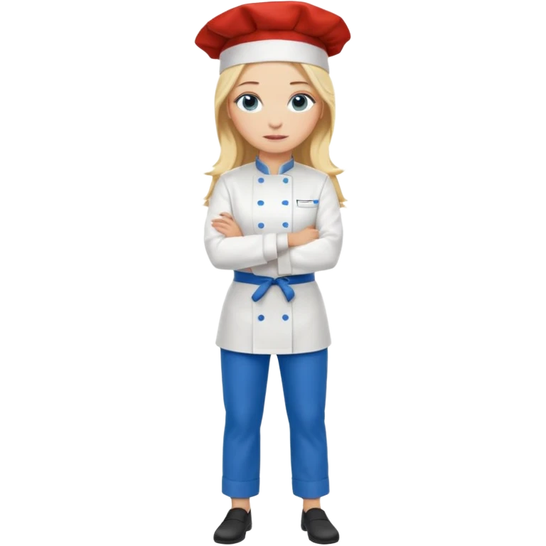 Full body 
Sexy Long Blonde hair blue eyed female chef arms folded emoji
