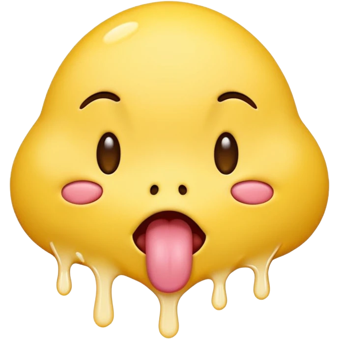 yellow emoji with its eyes closed and tongue hanging out its mouth dripping with white colored saliva emoji