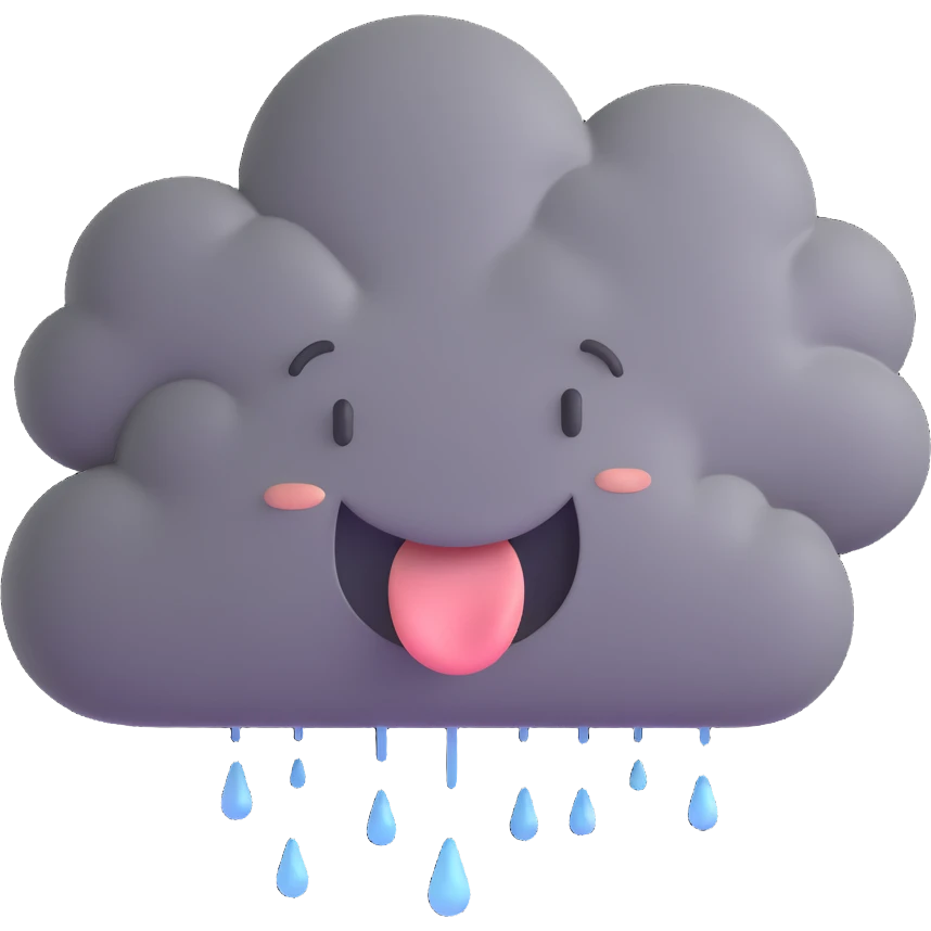 a sad rain cloud emoji