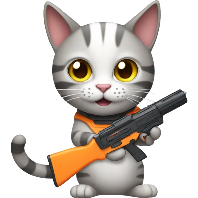 cat holding a nerf emoji
