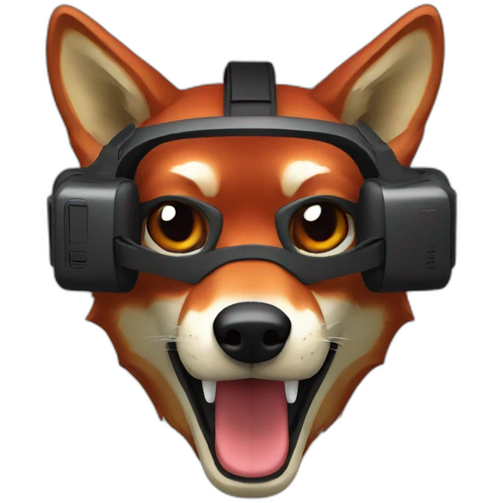 virtual reality red wolf emoji