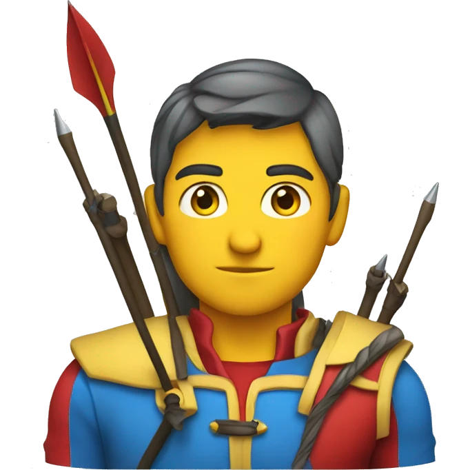 archer red blue and yellow color emoji