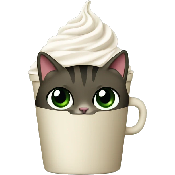 Starbucks cup with a cat in emoji