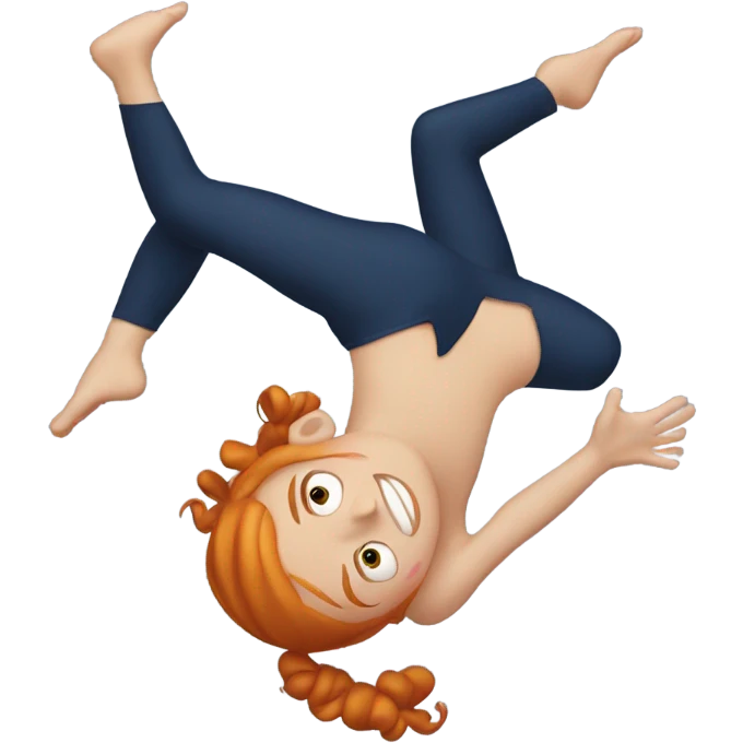 ginger girl doing a back flip emoji