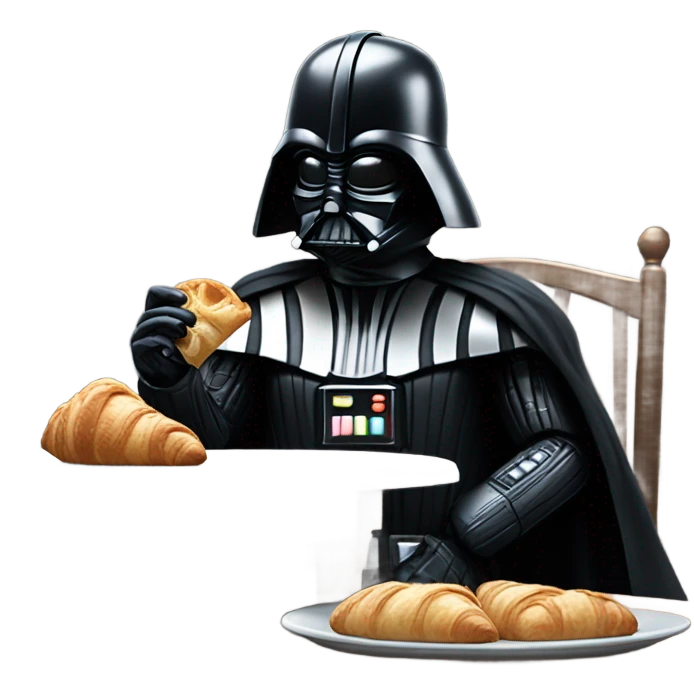 death vader eating a croissant  emoji