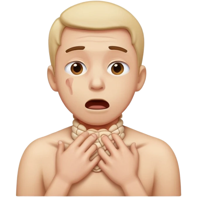 Person chocking themselves  emoji