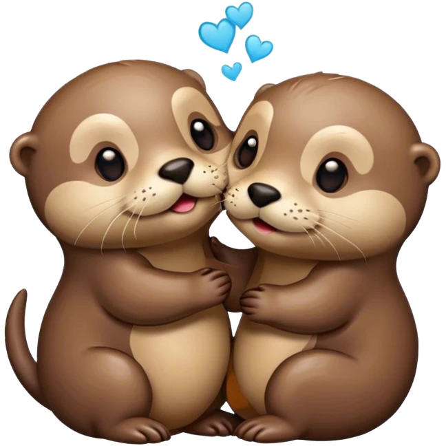 Kissing otters  emoji
