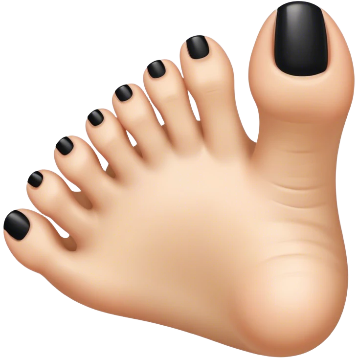 a foot toes with black toenail emoji