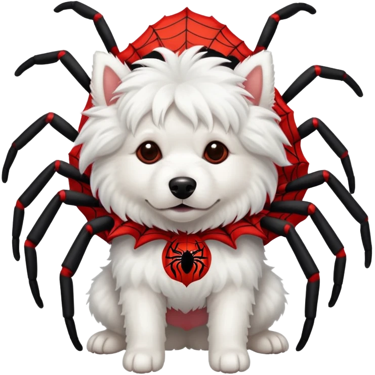 White dog dressed as spider  emoji