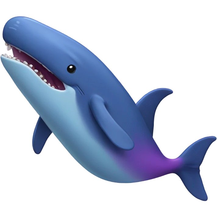 Blue whale purple, open mouth emoji