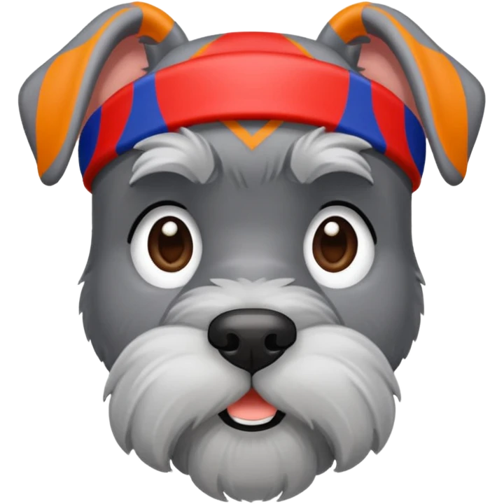 Grey schnauzer dorky emoji
