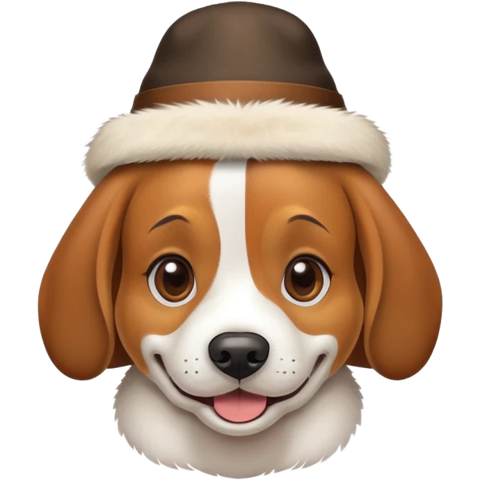 Beagle smiling with hat  emoji