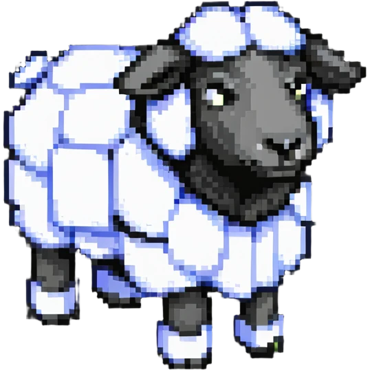 Minecraft sheep made out of square blocks, looks exactly like in the game emoji