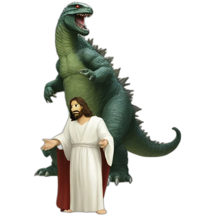 godzilla as jesus christ emoji