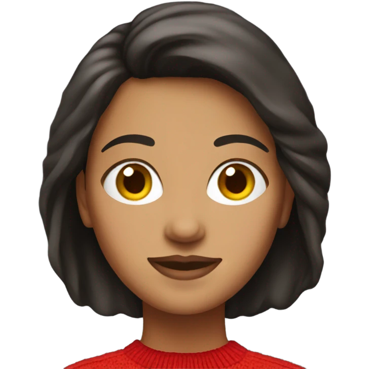 brunette woman red sweater emoji