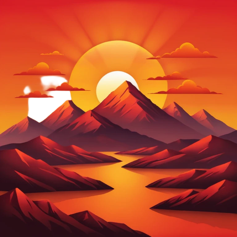 the sun setting behind the mountains emoji
