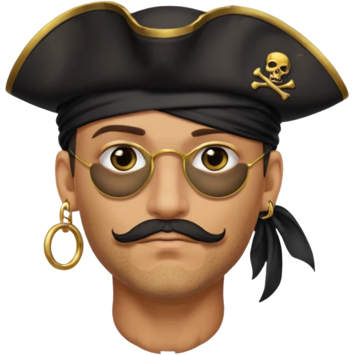pirate with black eyepatch covering one eyeü emoji