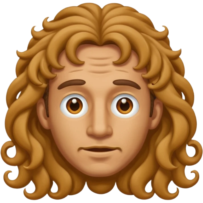 Make the curls on his forehead longer, above the eyes  emoji