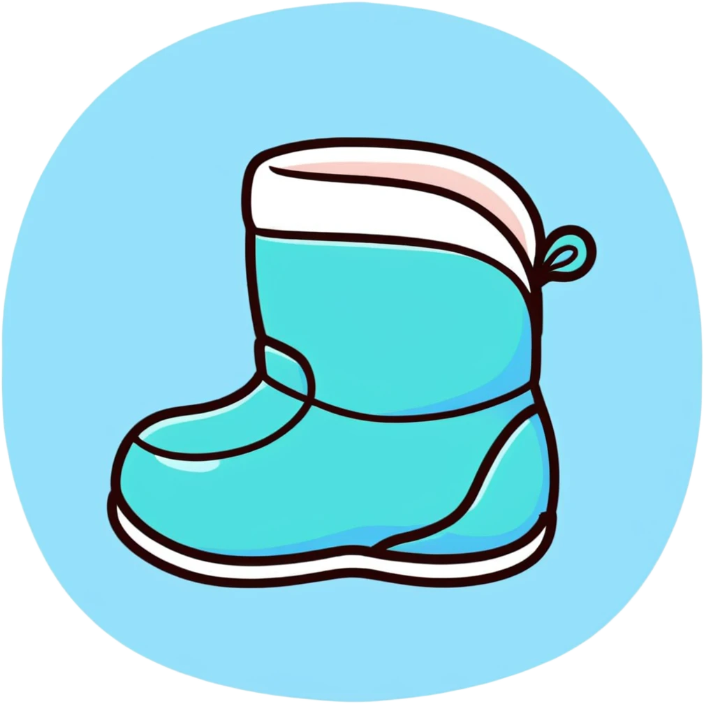 pastel blue baby boots emoji