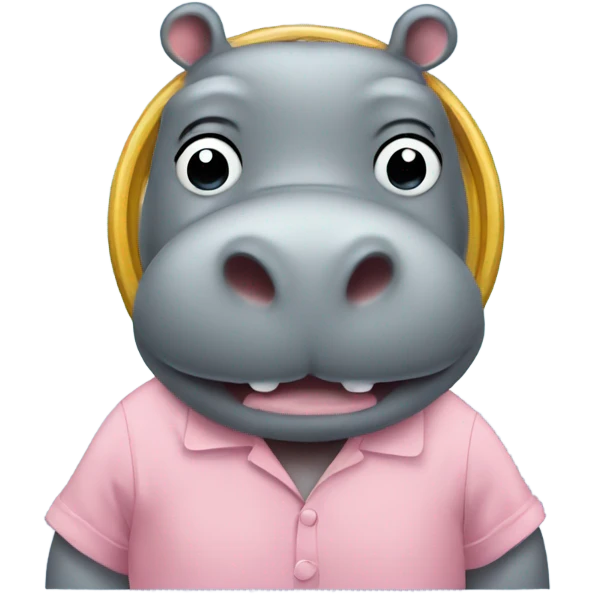 Hippo with a zimmerframe emoji