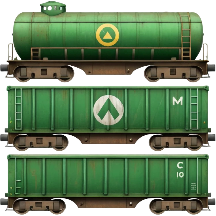green freight train emoji