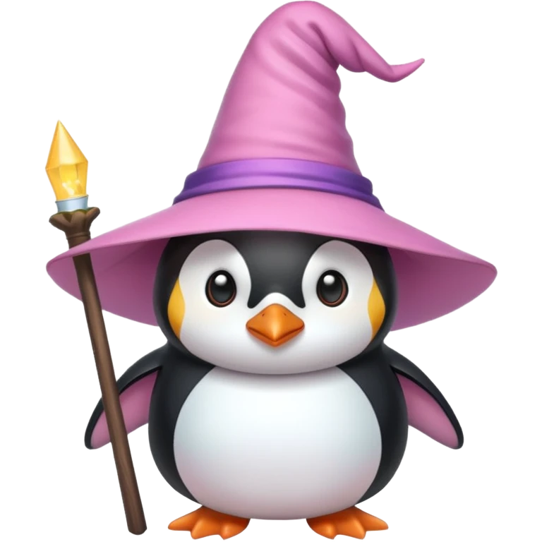 Penguin With Light Pink Witch Hat  emoji