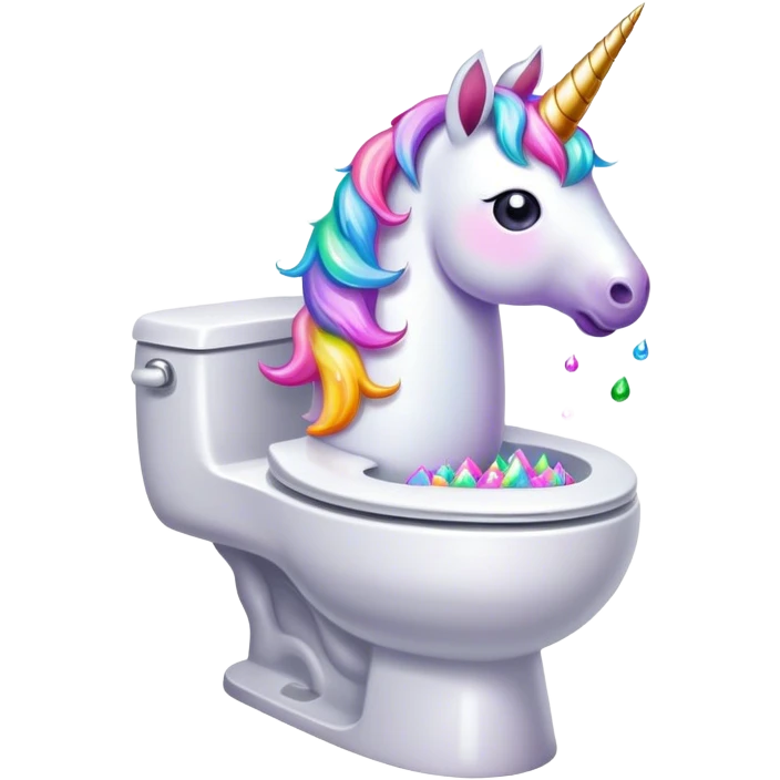 Unicorn poop on the toilet emoji