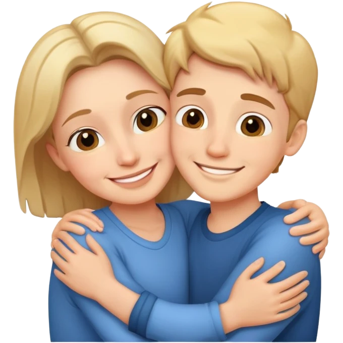 Mom and son hugging emoji