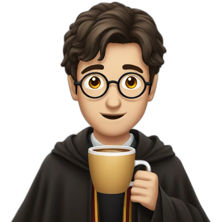 Harry Potter drinking a coffee  emoji